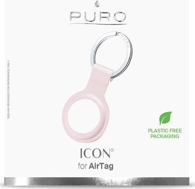 Mbajtëse Puro ICON për Apple AirTag, silikon, sandy pink