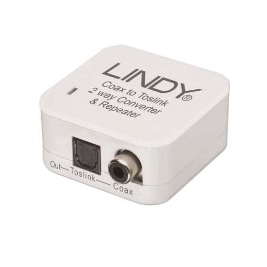 Konvertues audio Lindy 70411, Coaxial në Optik SPDIF, dykahësh, i zi
