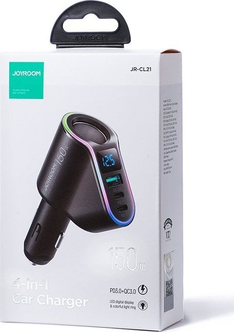 Karikues veture Joyroom JR-CL21, 1x USB A 2x USB C, Bluetooth FM, i zi