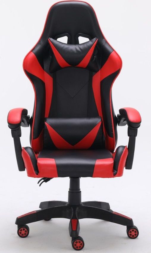 Karrige gaming Remus Swivel Armchair, ergonomike, me rrotulla, e kuqe e zezë