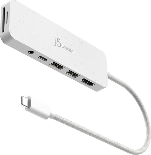Hub USB C J5create JCD373EW, Multi Port, HDMI 4K, Power Delivery 100W, i bardhë