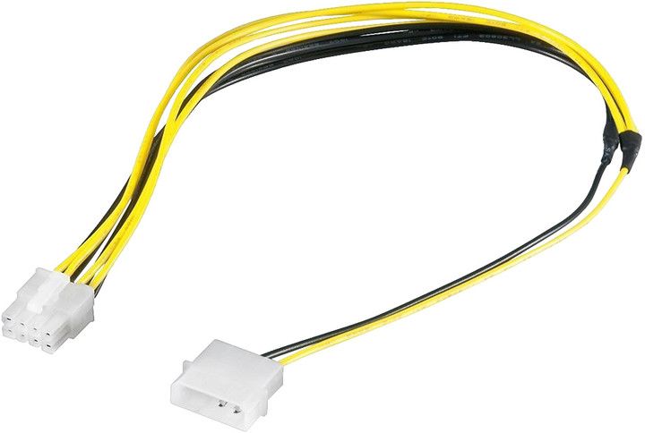 Kabllo PremiumCord 5.25" në EPS 8-pin për rrymë, M/M, 28cm