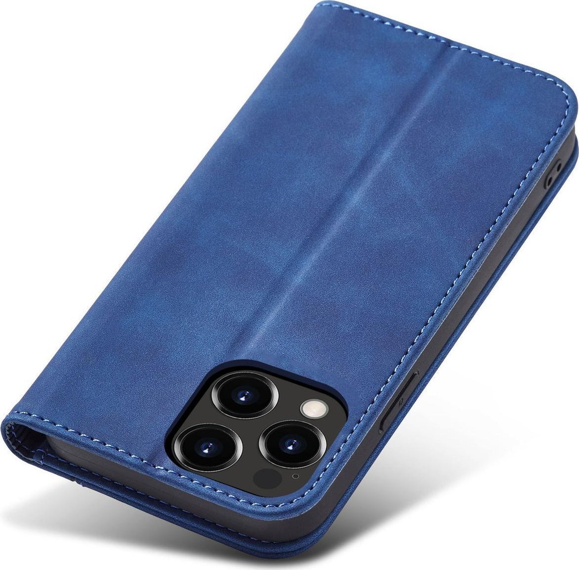 Këllëf magnetik flip Hurtel Magnet Fancy Case për iPhone 14, me portofol, me qëndrim, blu