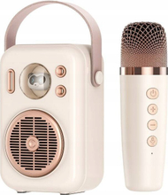 Altoparlant Bluetooth Soundpeats Hi-sing, portativ karaoke, me mikrofon wireless, beige