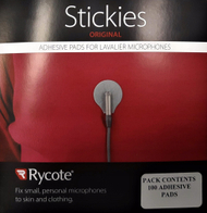 Jastëk ngjitës për mikrofon lavalier Rycote Stickies Pads, 100 copë, ngjitje e fortë, transparent