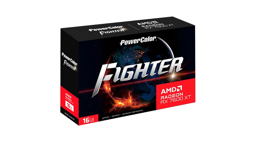 Kartë grafike PowerColor Fighter AMD Radeon RX 7600 XT, 16 GB GDDR6