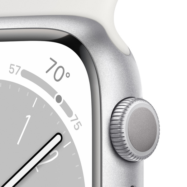 [OUTLET] Apple Watch S8 GPS 41mm, Silver Aluminium Case me White Sport Band, Regular