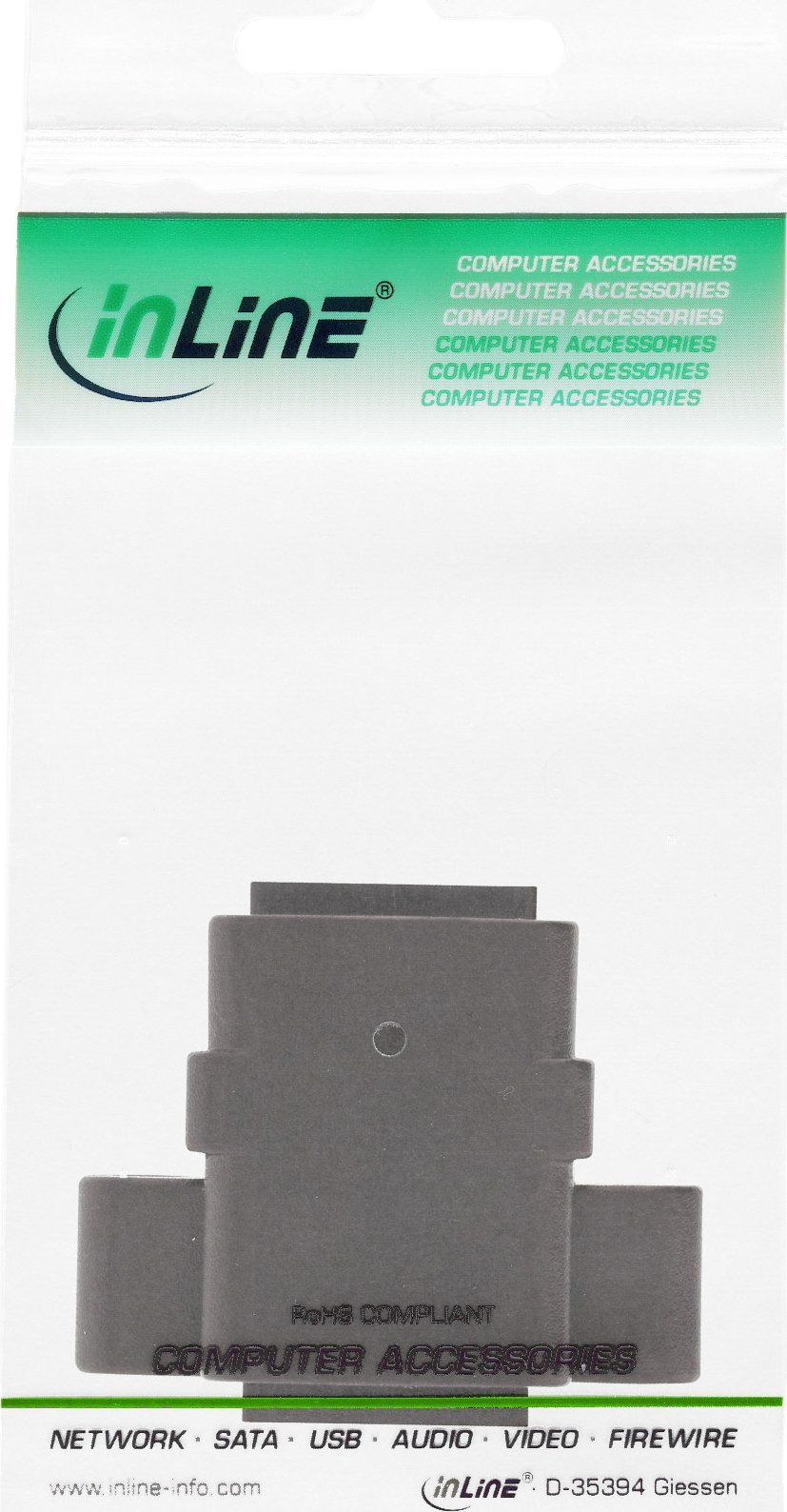 Adapter rrjeti InLine, bashkues UTP 2x RJ45 femër, për instalim