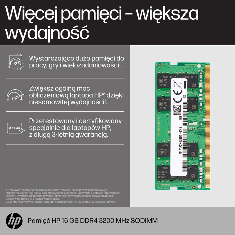 Memorie RAM HP 16GB DDR4 SODIMM, 3200MHz