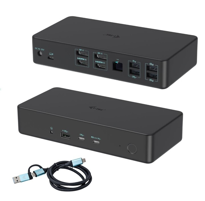Docking Station i-tec USB 3.0/USB-C/Thunderbolt 3, 2x 4K Display, PD 100W