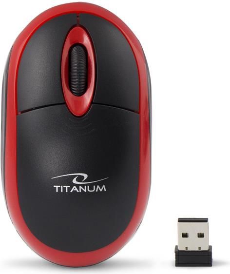 Maus Esperanza Titanum, wireless, USB, i zi dhe i kuq