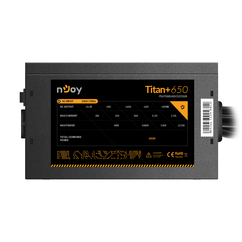 Furnizues I rrymës nJoy Titan+ 650 - 650W - 80 PLUS Bronze