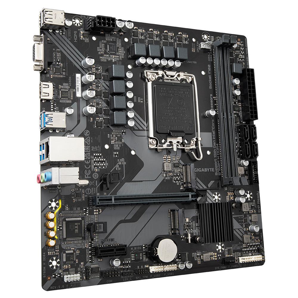 Pllakë amë Gigabyte B760M H, DDR4, LGA 1700, e zezë
