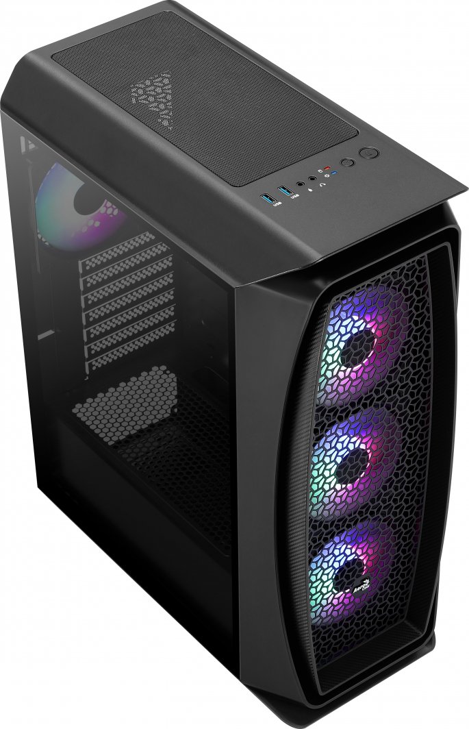 Kasë Aerocool Aero One Frost, e zezë, Midi Tower