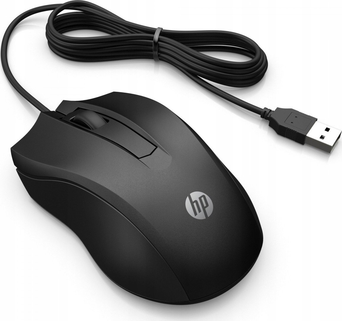 Mouse HP 105, optik me kabllo USB, 3 butona, i zi