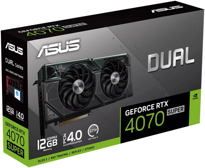 Kartelë grafike ASUS Dual GeForce RTX 4070 SUPER, 12GB GDDR6X