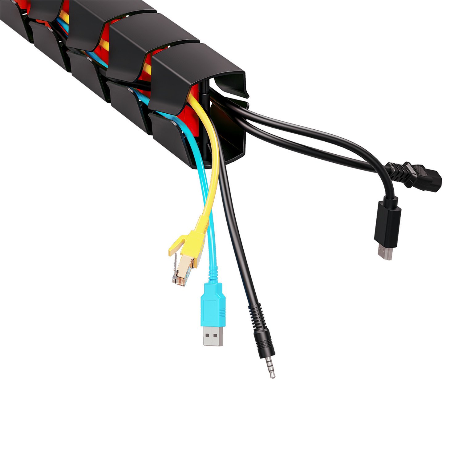 Organizues kabllosh NanoRS Nano RS Organizer, 1345mm, për tavolinë gaming, i zi me të kuqe