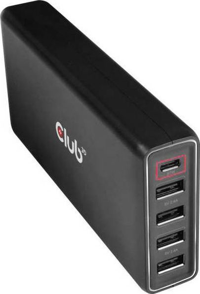 Karikues multifunksional Club 3D CAC-1903EU, 4x USB-A, 1x USB-C, 4.8A, i zi