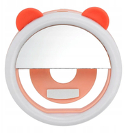 LED светлечки прстен за селфи RK12 Orange Mi, со вградена батерија, полнење USB C, портокалов