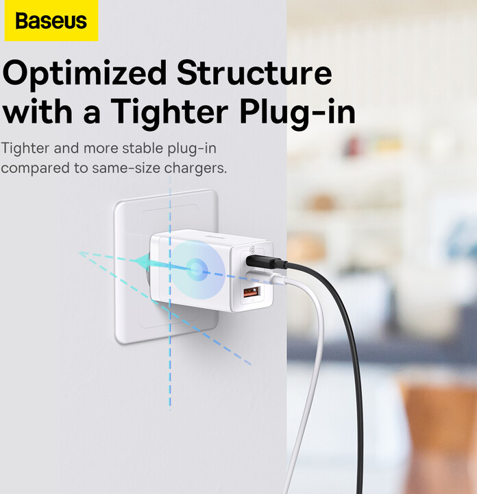 Karikues Baseus GaN5 Pro, 2x USB-C, USB-A, 65W, i bardhë