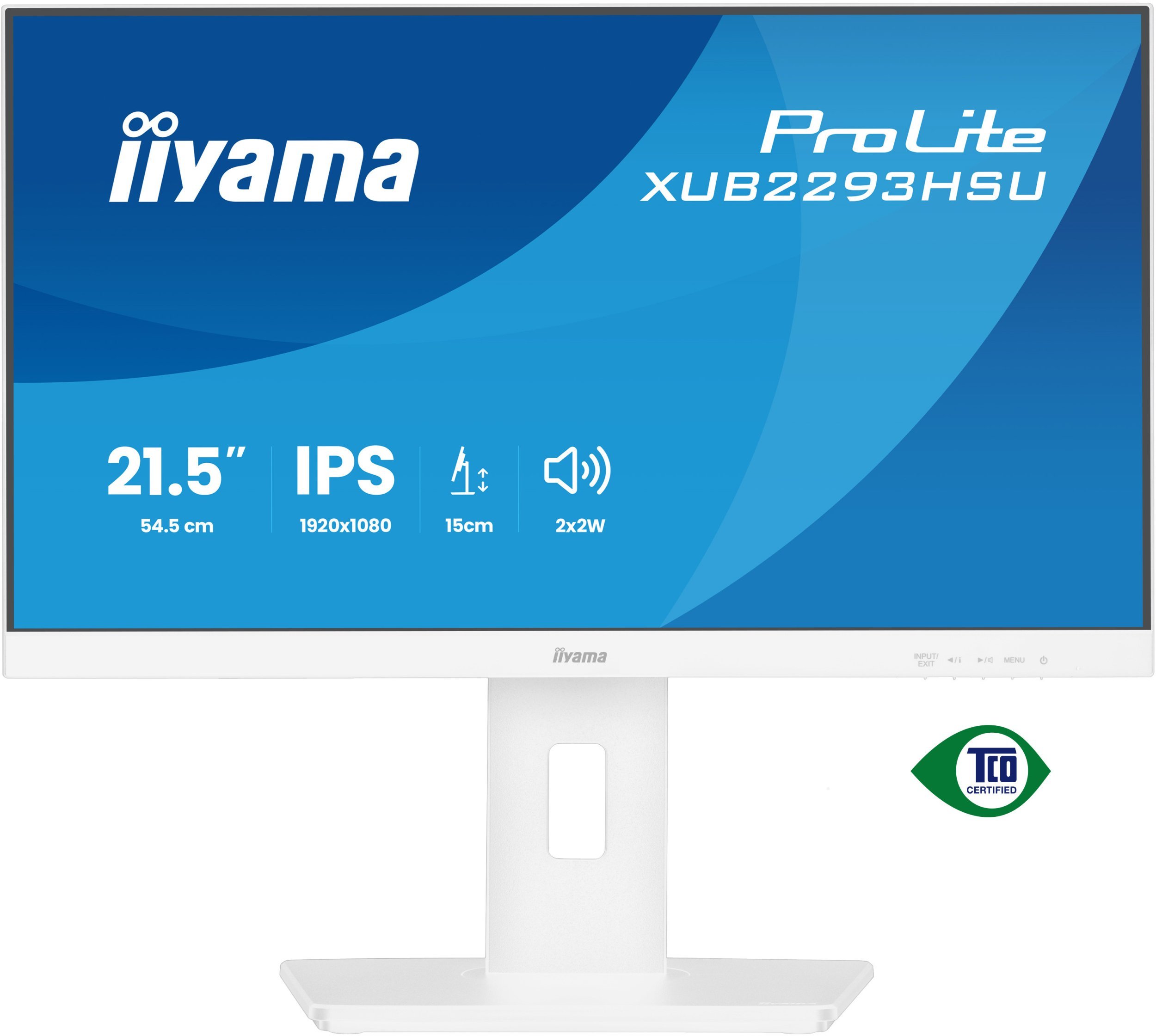 Monitor Iiyama ProLite XUB2293HSU-W7, 21.5", Full HD, i bardhë