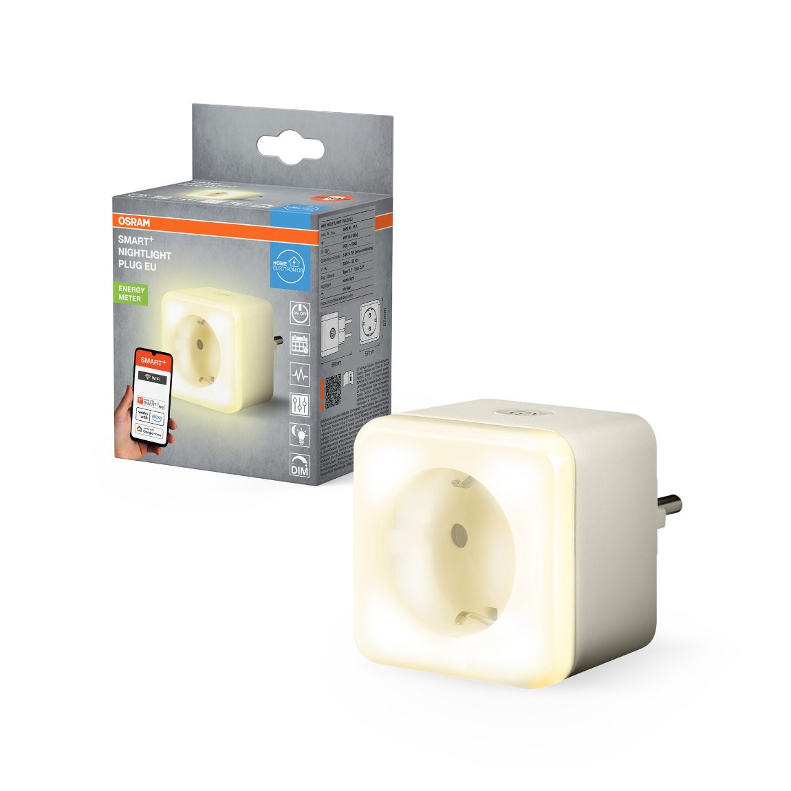 Prizë e mençur OSRAM Smart+, WiFi, matës energjie, e bardhë