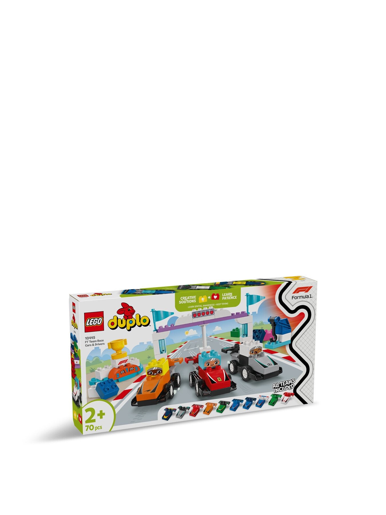 Set LEGO DUPLO F1 Team Race Cars and Drivers, gara me makina, për fëmijë