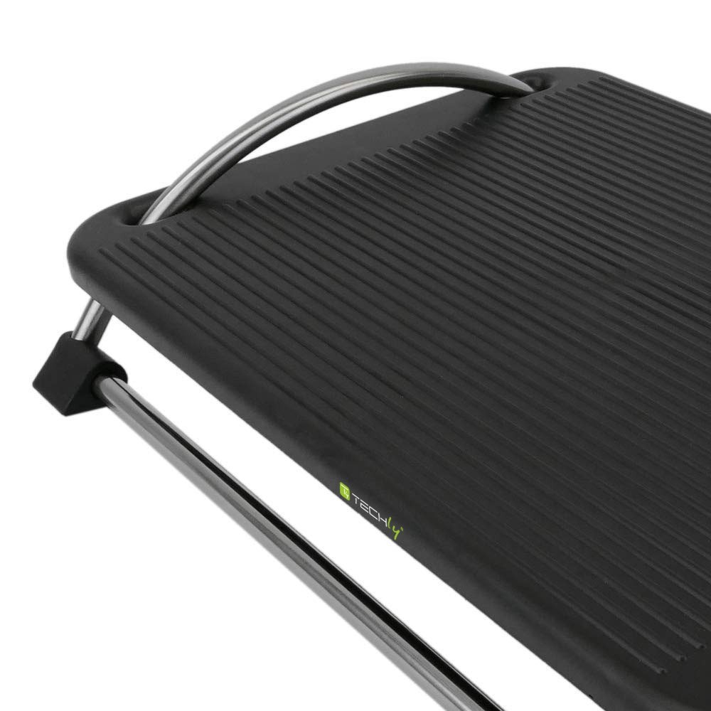 Mbështetëse ergonomike për këmbë Techly 305564, rregullim lartësie dhe këndi, e zezë