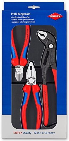Set darash Knipex 3 Piece Professional Bestseller, 3 copë, doreza plastike, shumëngjyrëshe
