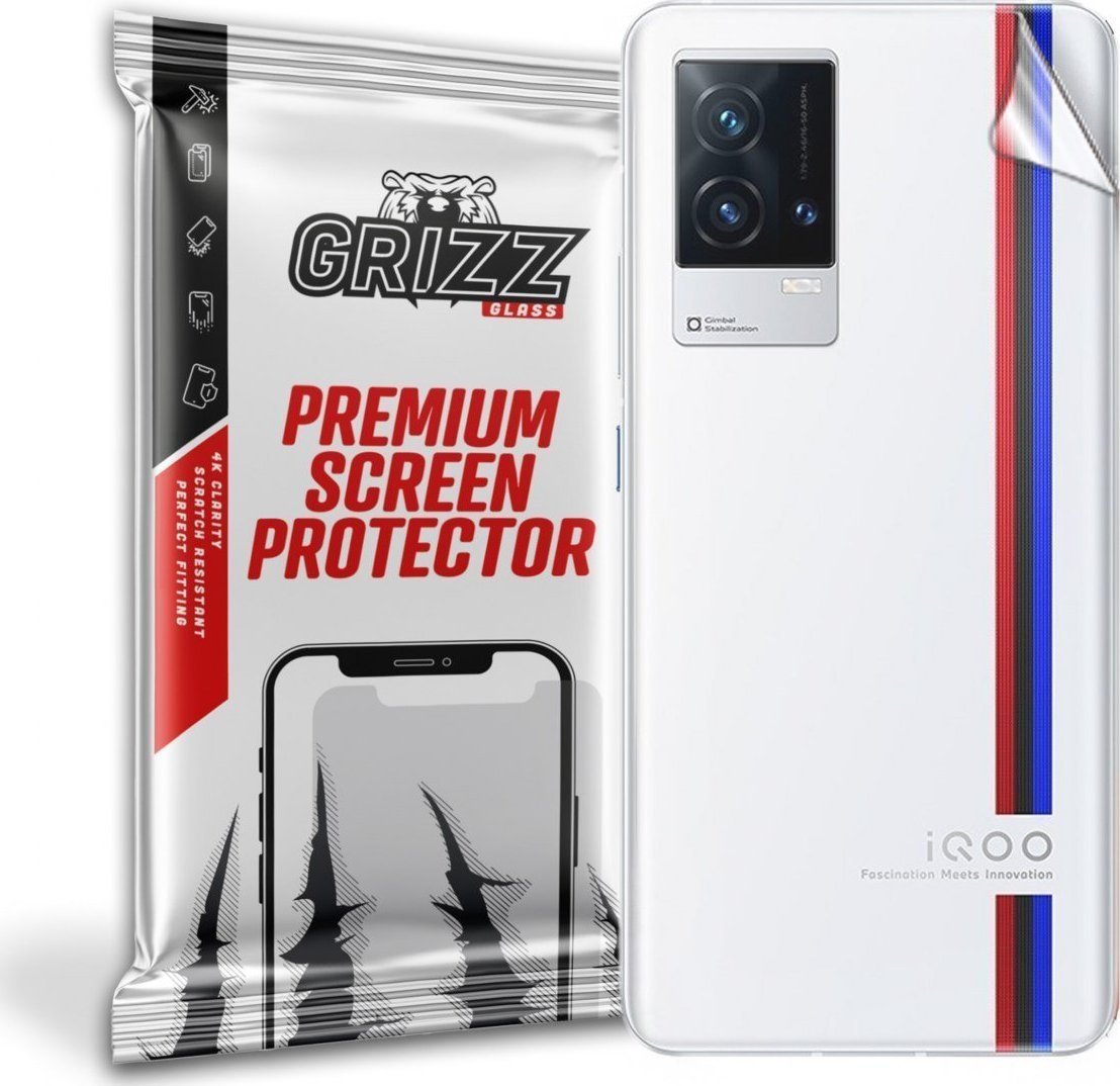 Folie mbrojtëse e pasme GrizzGlass për Vivo iQOO 8 5G, transparente