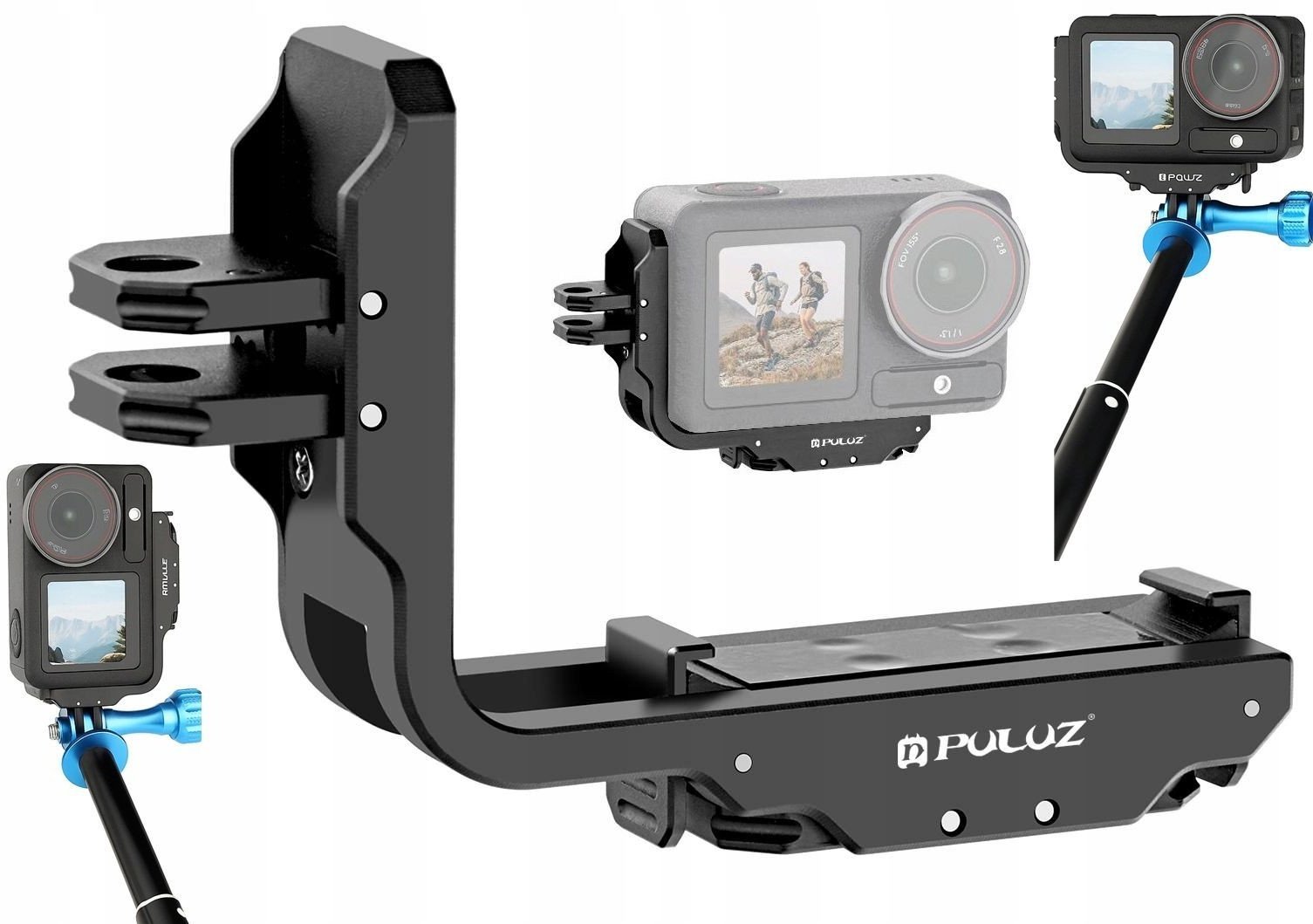 Kornizë montimi PULUZ Rail Cage PU768B, 1/4", për DJI Osmo Action 5 Pro dhe 4, për GoPro