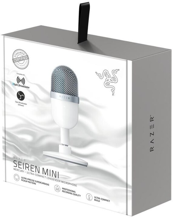 Mikrofon Razer Seiren Mini, Mercury Edition, i bardhë