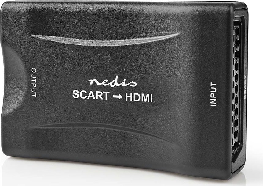 Adapter konvertues AV SCART në HDMI, Full HD 1080p, zgjedhje 720p 1080p, i zi