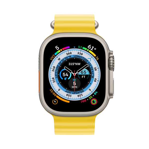 Apple Watch Ultra Cellular 49mm, Titanium Case me Yellow Ocean Band