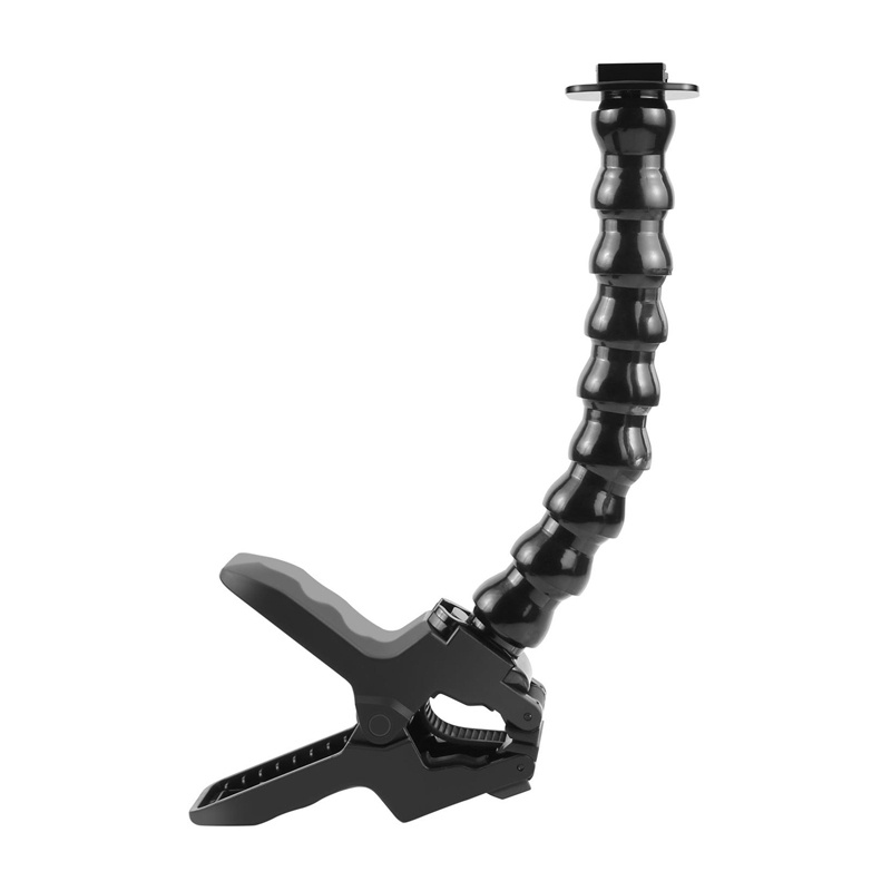 Mbajtës kapëse për kamera sportive Puluz Adjustable Clamp Mount, krah fleksibël, universal, i zi