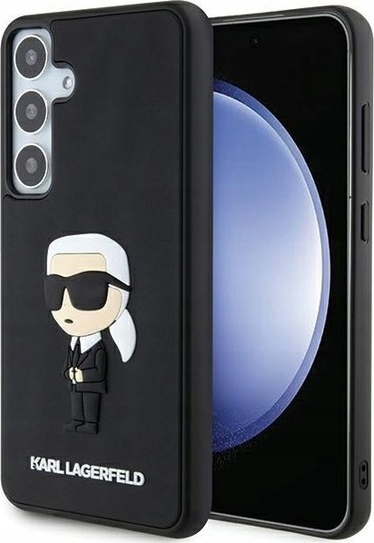 Kapak telefoni Karl Lagerfeld Sam S24 Rubber Ikonik KLHCS24S3DRKINK, për Samsung S24, i zi