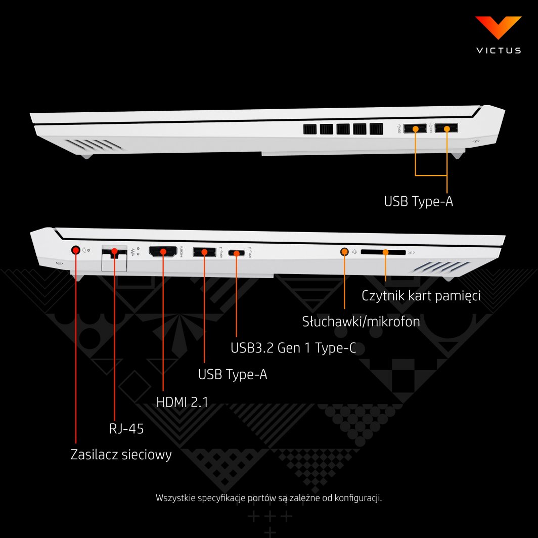 Laptop HP Victus 16-e0212nw, 16.1" 144 Hz, AMD Ryzen 7 5800H, 16 GB RAM, 1 TB SSD, NVIDIA GeForce RTX 3060, i zi