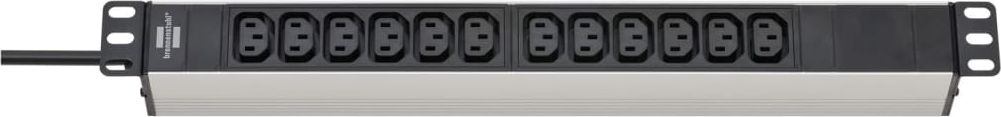 Panel rryme Brennenstuhl Alu-Line 19", 12x IEC C13, kabllo 2m, zi argjend
