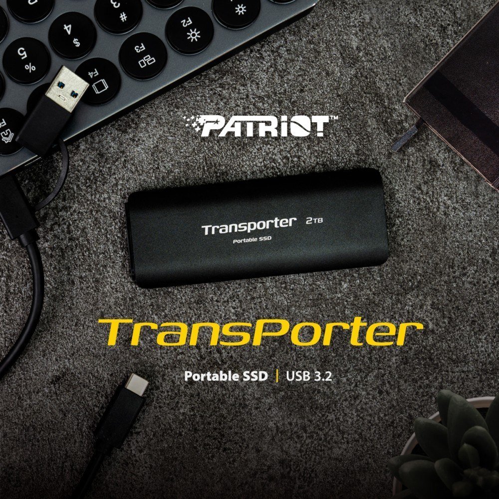 SSD i jashtëm Patriot Transporter, 512GB, USB Type C, i zi