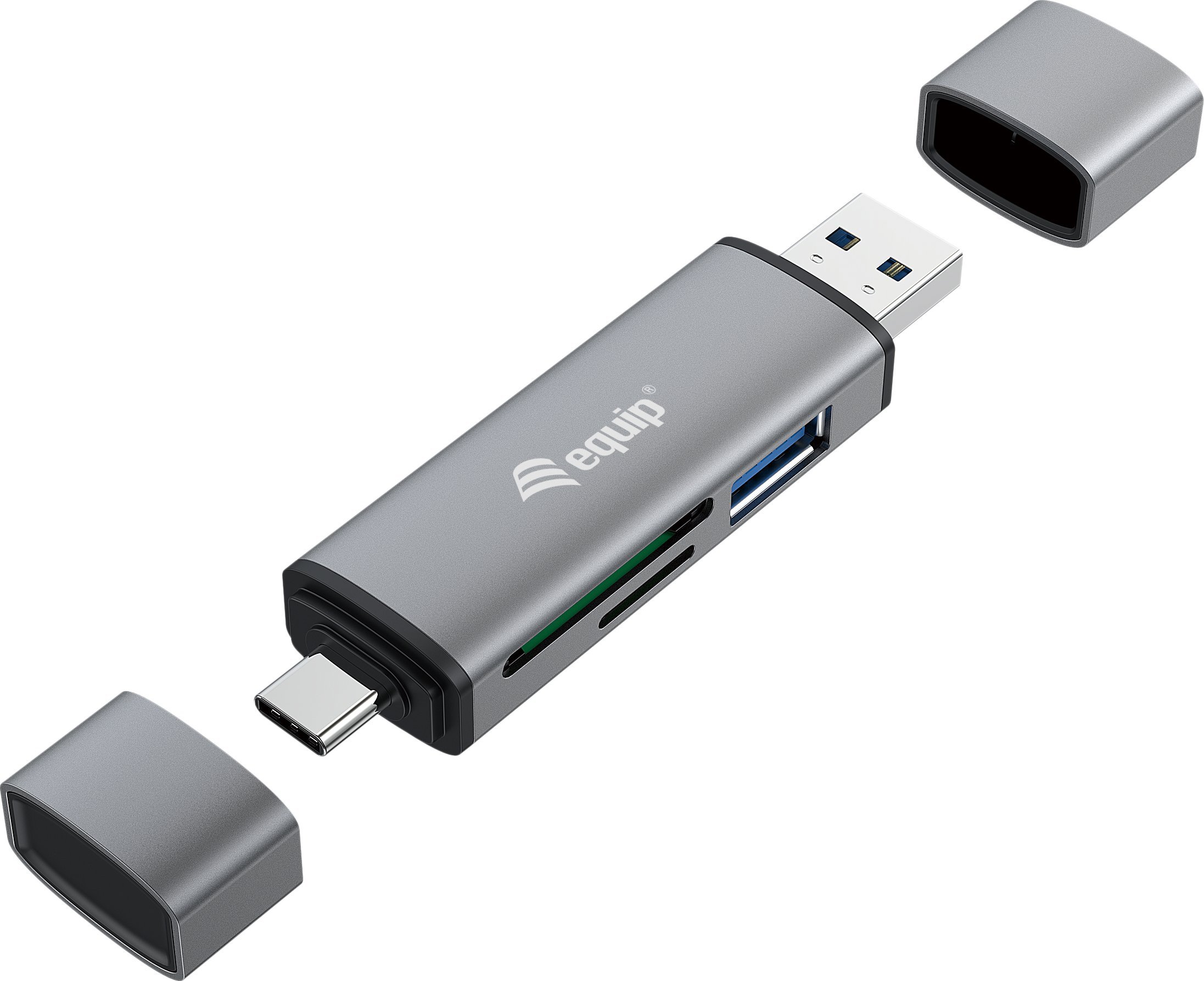 Lexues kartelash Equip Card Reader, USB 3.0 Hub, OTG, gri