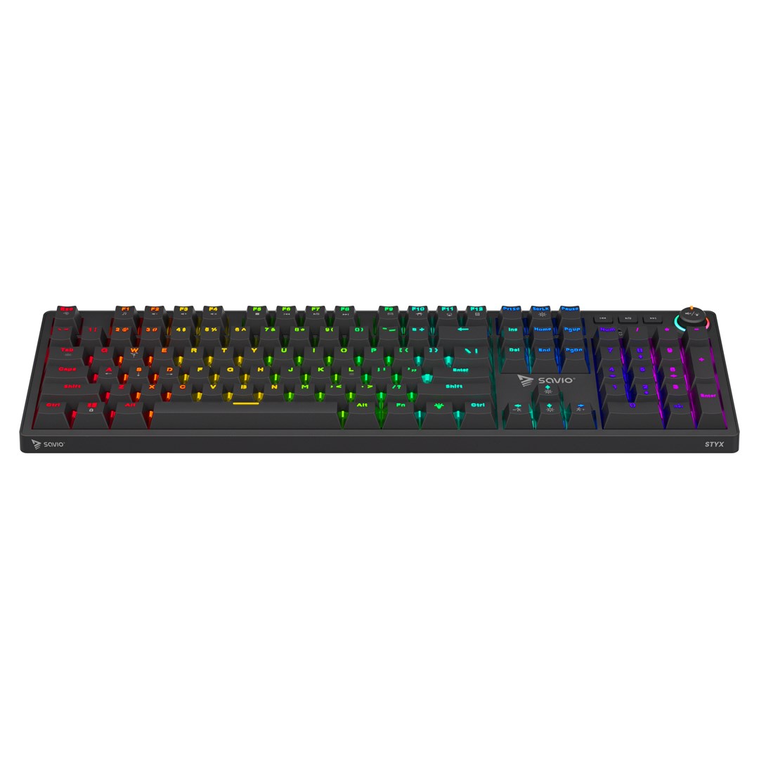Tastierë mekanike Savio Styx, switche Outemu Blue, RGB, e zezë