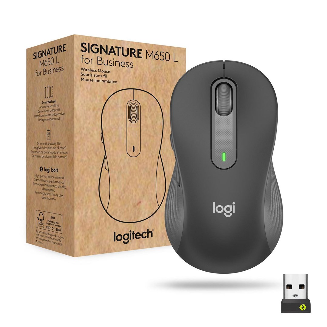 Maus Logitech Signature M650, wireless, 4000 DPI, i hirtë
