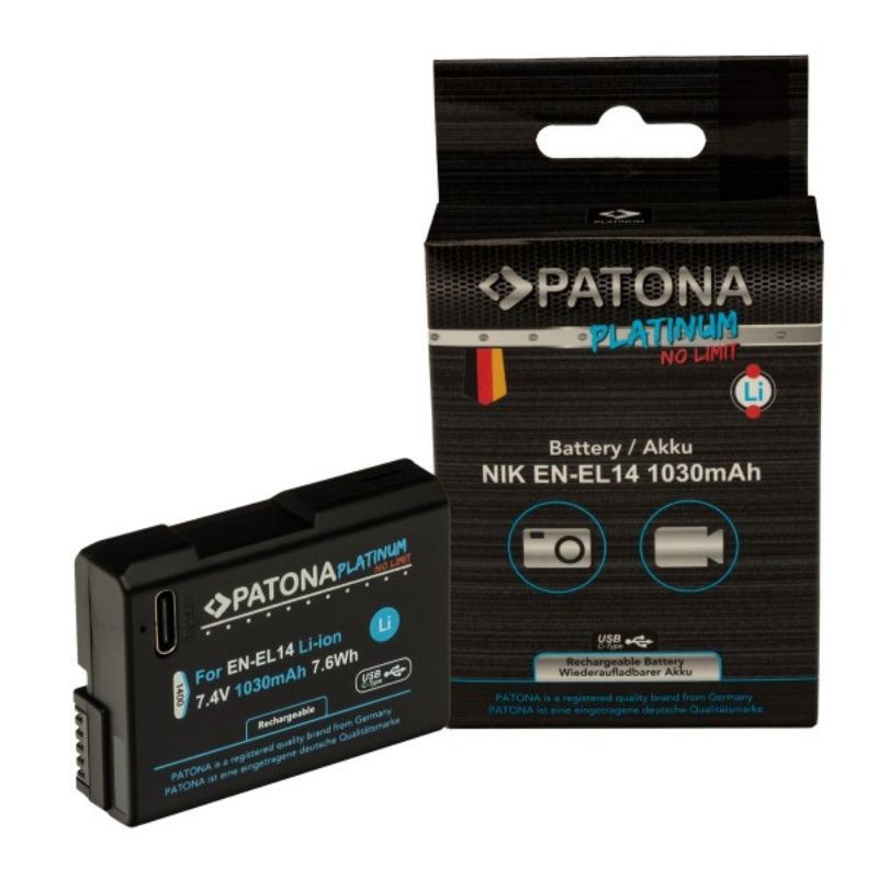 Bateri PATONA Platinum me hyrje USB-C për Nikon EN-EL14