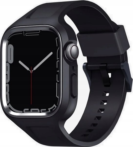 Rrip dhe mbrojtëse UNIQ Monos 2in1 për Apple Watch 44mm 45mm, plastik, e zezë