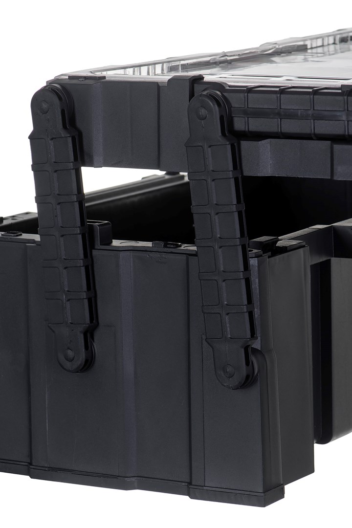 Kuti veglash Keter Tool Box 237785, cantilever, dorezë metalike, gri