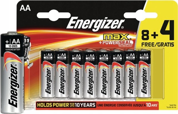 Bateri alkaline AA Energizer Max E300836200, paketim 12 copë