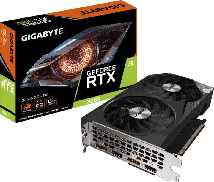Kartelë grafike GIGABYTE GeForce RTX 3060 GAMING OC 8G LHR, 8GB GDDR6