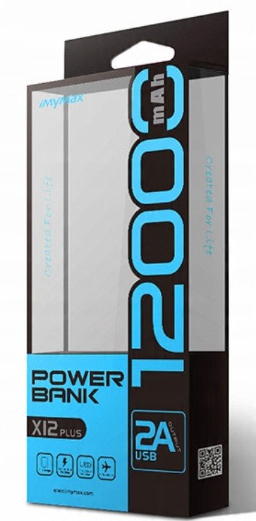 Powerbank IMYMAX X12 Plus, 12000 mAh, i bardhë