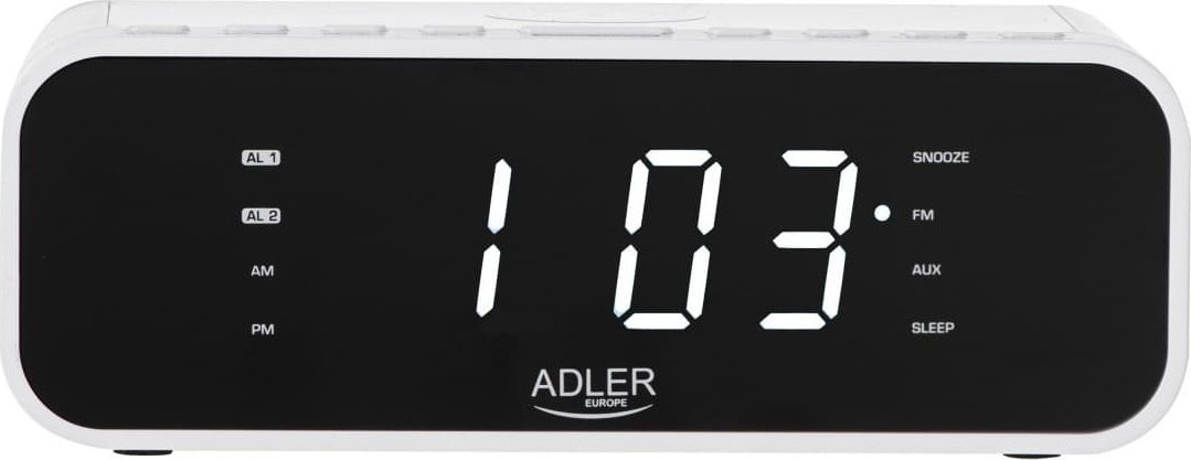 Radio alarm Adler AD 1192W, karikues wireless, Bluetooth, e bardhë