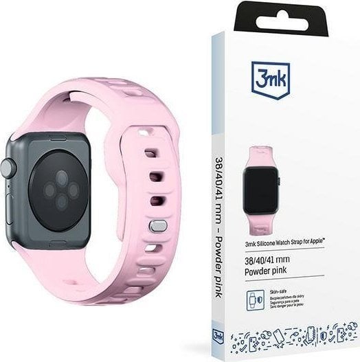 Rrip silikoni 3mk për Apple Watch, kompatibil seri 1 deri 9 SE Ultra, rozë